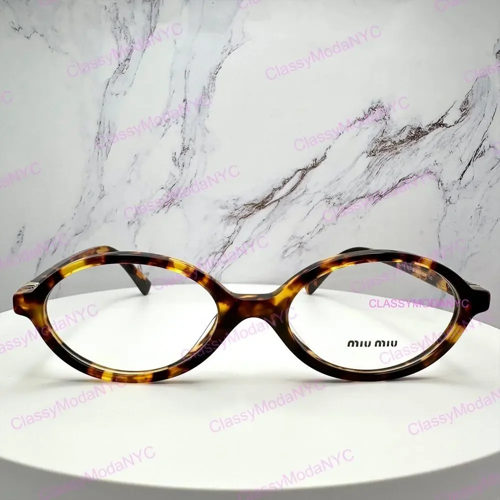 NEW MIU MIU Womens Eyeglasses Brown Oval Full Rim Frames 50-18mm Rx-able Womens